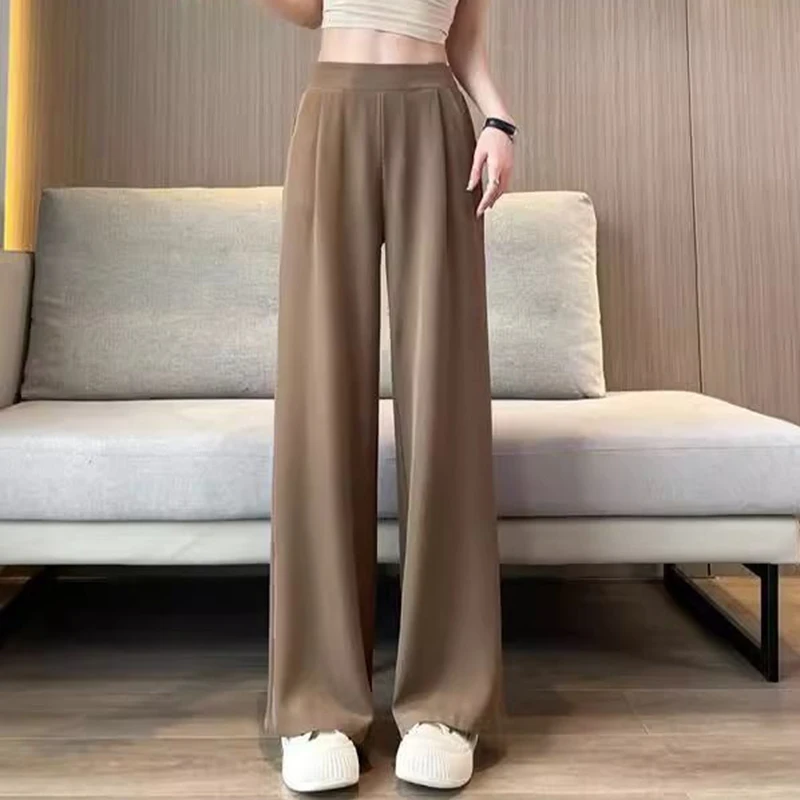 Summer Women Fashion Thin Baggy Pants Female Concise Korean Work Daily Trousers Lady Classic All Match Work High Waisted Slacks