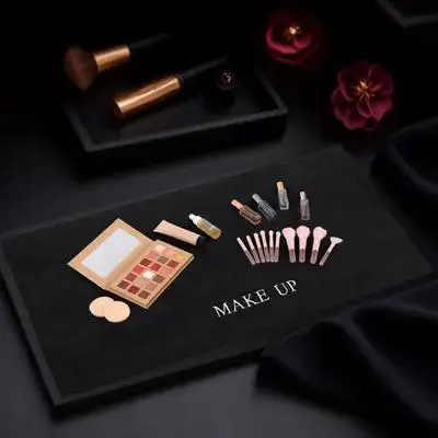

Makeup Mat for Vanity Stable Non Slip Bottom Soft Comfortable Texture Desk Mat for Makeup Tables Workbench Tidy Surface