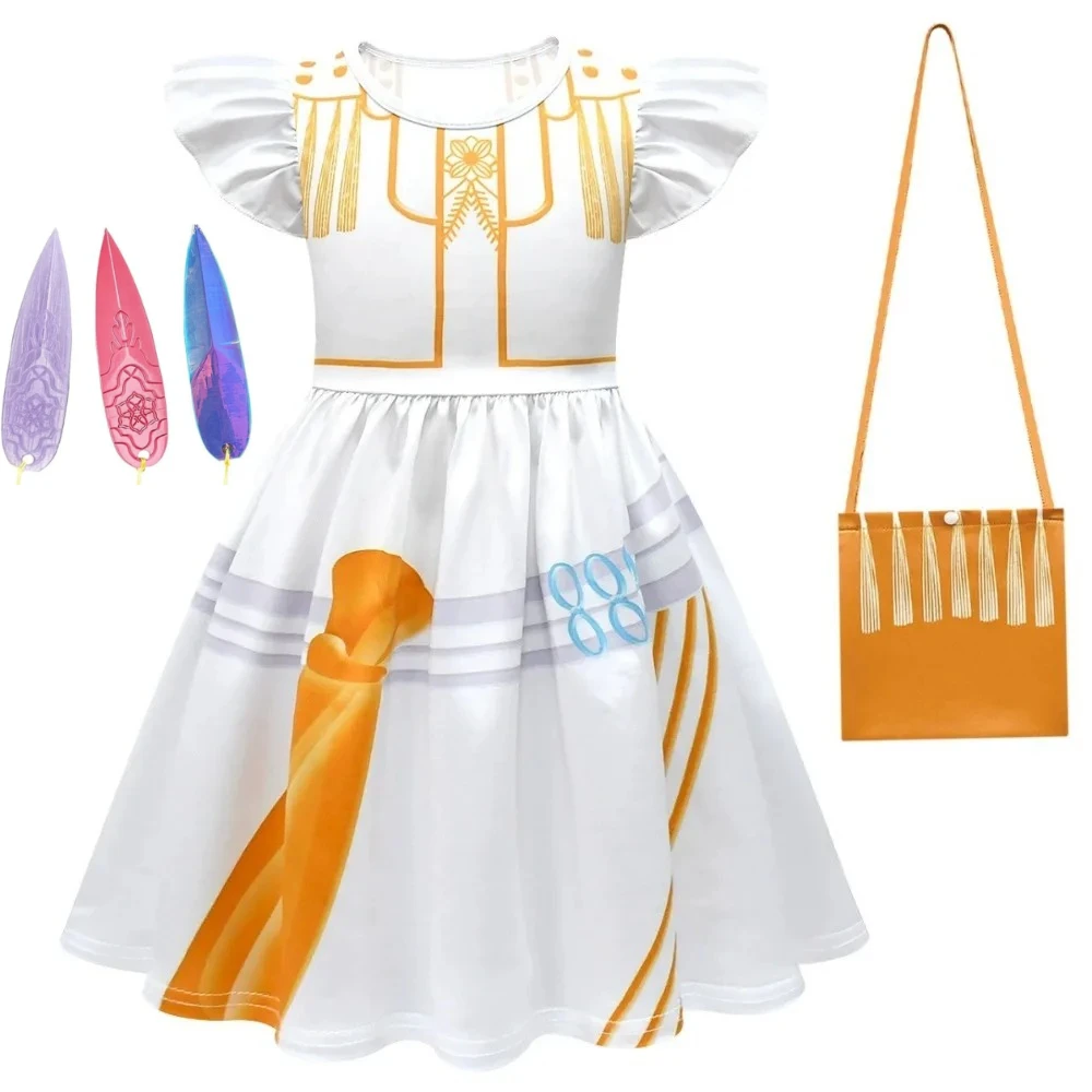 

Anime Kpop Demon Hunters Summer Dress Halloween Mira Rumi Zoey Costume Dress Polyester Fashion Children Party Dress bag