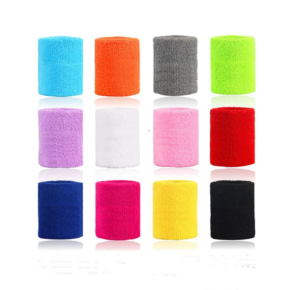 5*8cm Solid Color Cotton Sport Sweatband Brace Wraps Guards Volleyball Basketball Gym Sweat Wristband Women Men Soft Comfortable