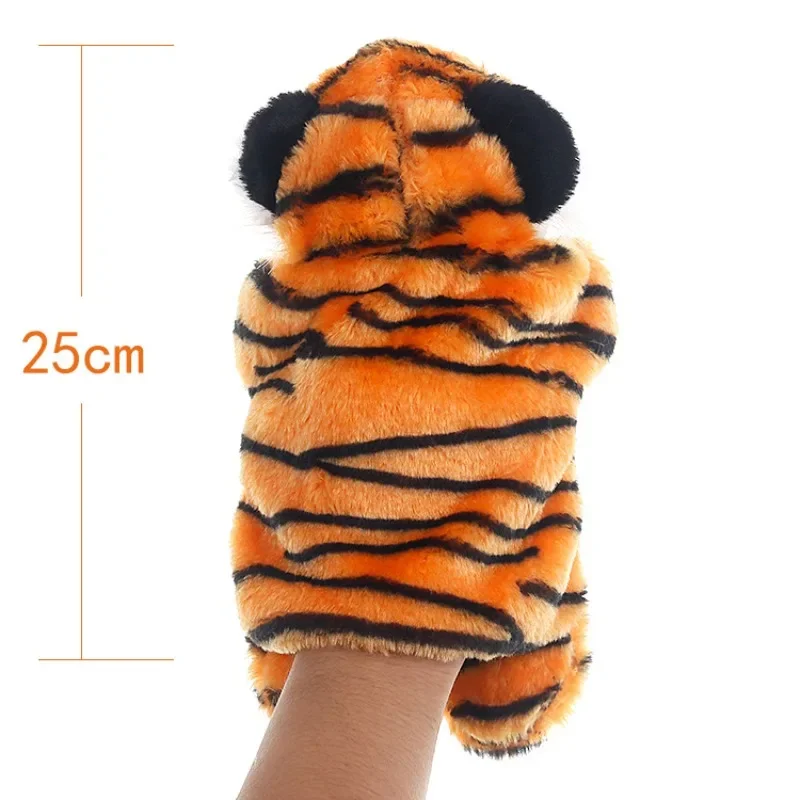 Hand Puppets Tiger Doll Cartoon Short Plush Tiger Plush Toy Animal Shaped Hand Doll