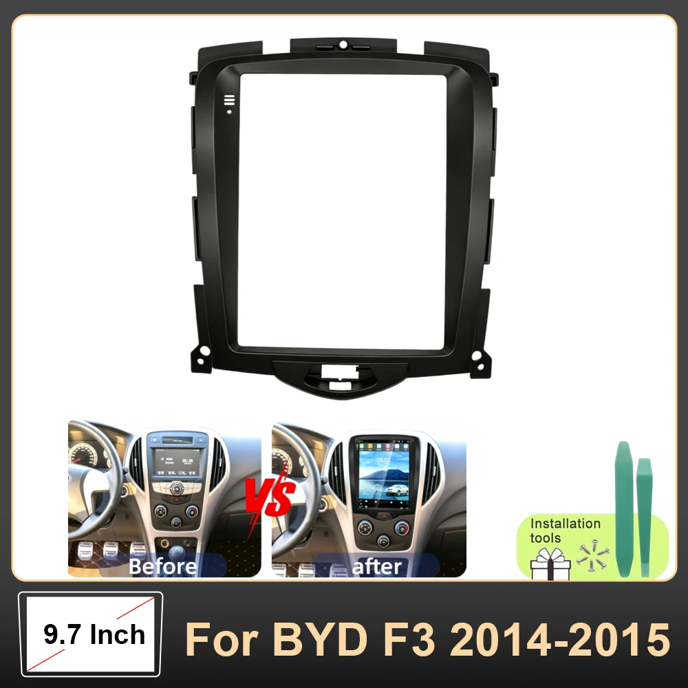 9.7 Inch Vertical Screen Android Car Radio Fascia Frame Dash Panel Trim Kit For BYD F3 2014-2015 Car Stereo Upgrade