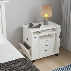 Mesita de noche de madera maciza para dormitorio, gabinete práctico para sala de estar, mesa lateral para sofá de almacenamiento móvil, muebles de dormitorio