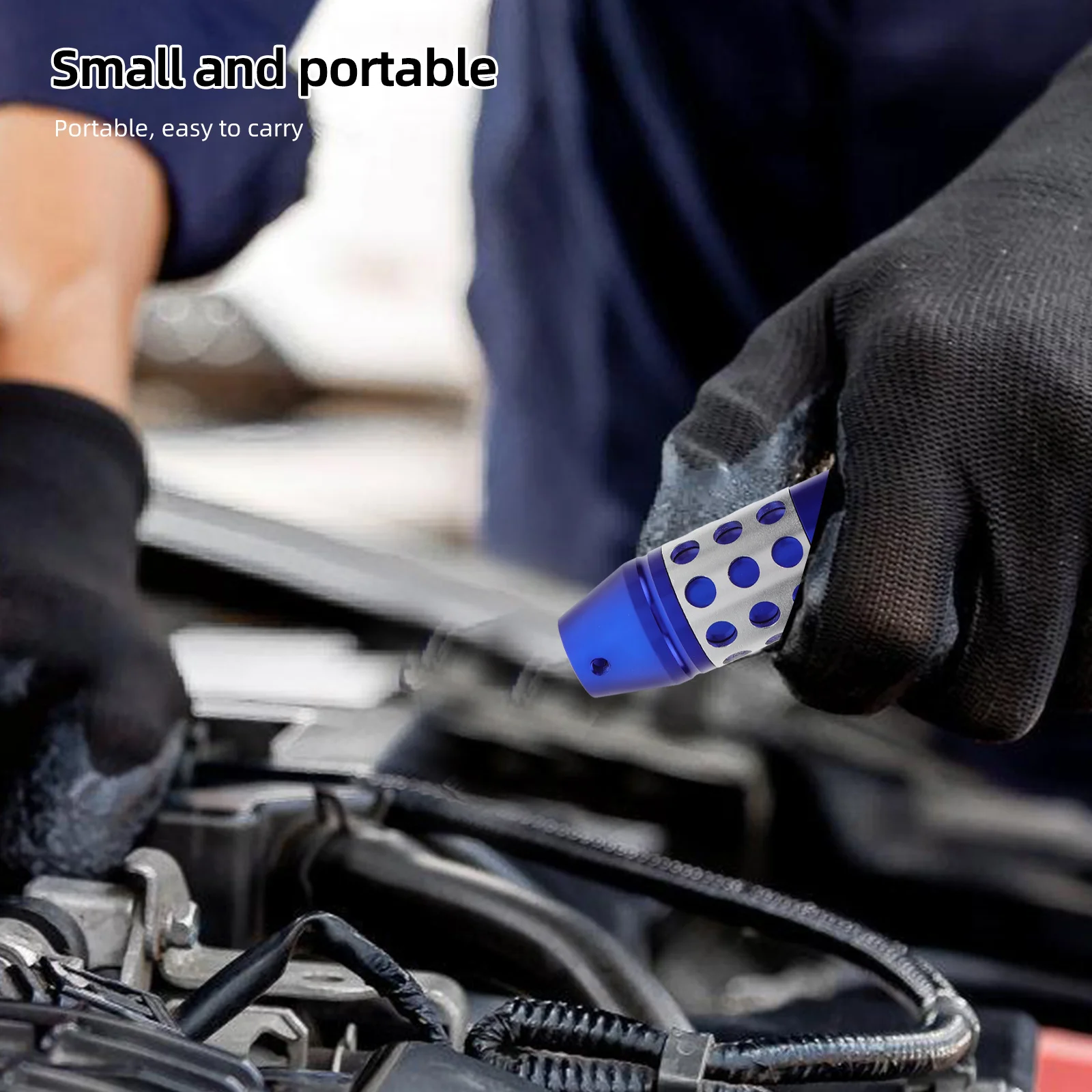 

Manual Gear Shifter Knob Multi-Hole Grip Control Easy Installation Stylish Blue Aluminum Alloy Durable Replacement Car Accessory