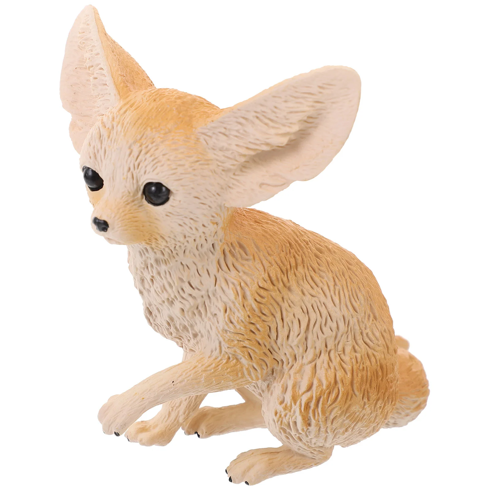 Simulated Desert Wild Fox Big-eared Model Ornaments Realistic Animal Toy Figurine Toys Children’s Desktop Decor Statue