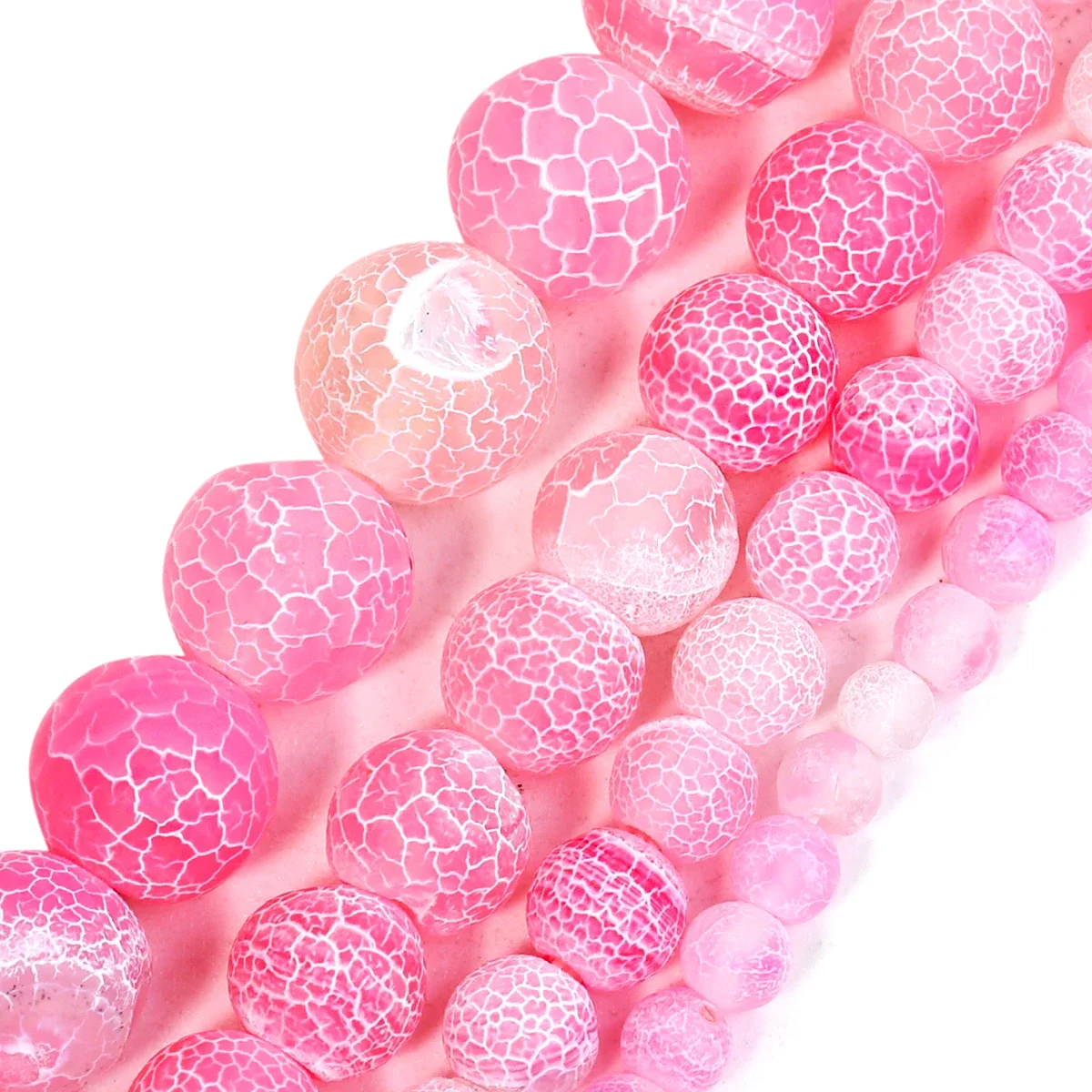 Rose red Weathered agate Beads Cracked Veins Agates Beads For Jewelry Making DIY Necklace Bracelet Earring 4/6/8/10mm