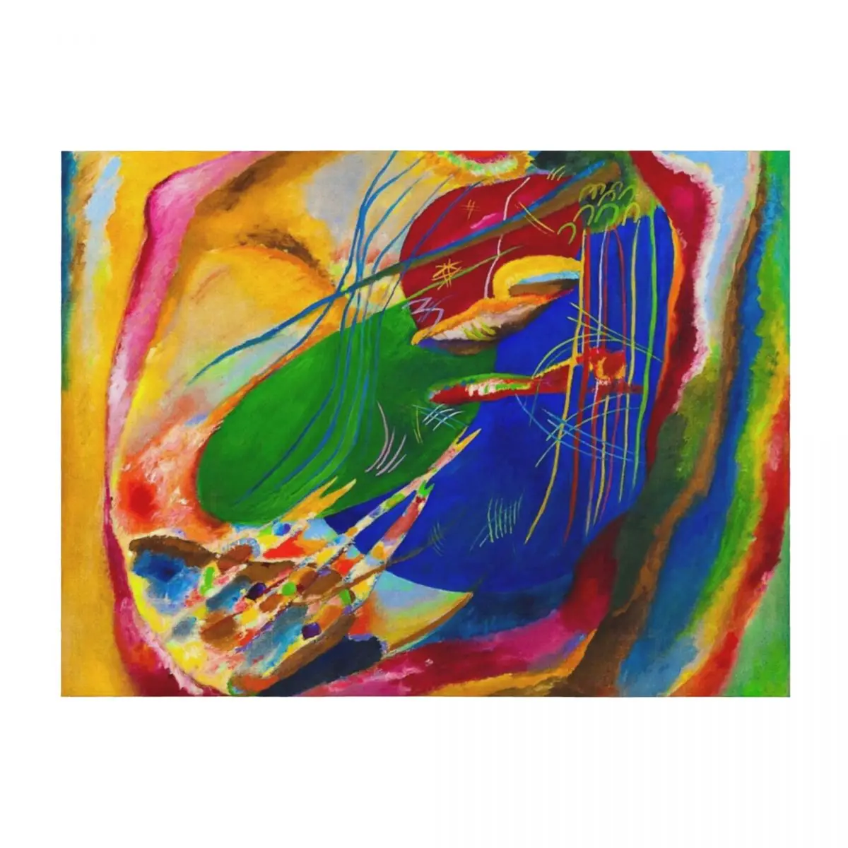 

wassily kandinsky art painting, abstract art Throw Blanket Single Soft Plush Plaid Custom Plush Blankets