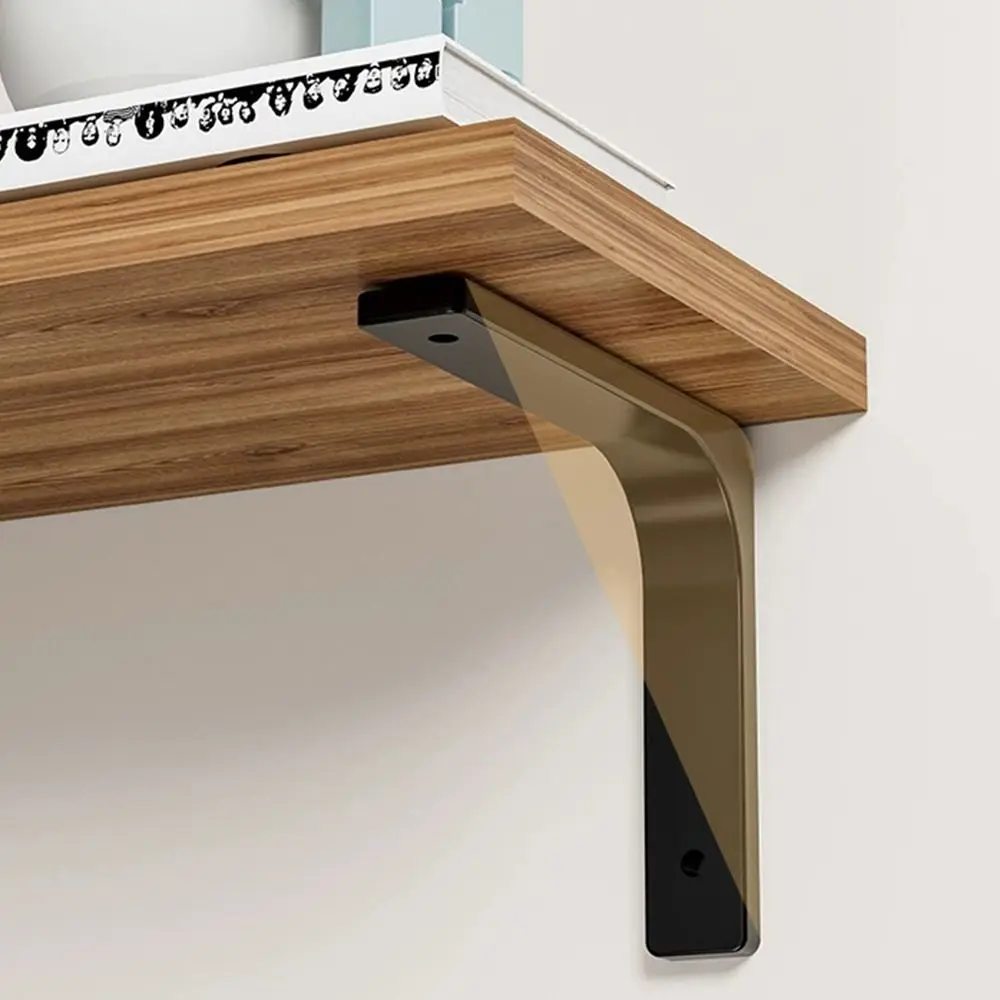 Staffa per mensola a forma di L da 2 pezzi Supporto per mensola a parete addensato Supporto pesante in acciaio inossidabile Staffa fissa da tavolo