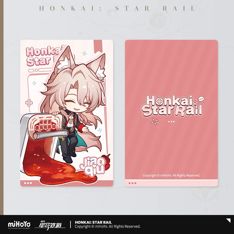 miHoYo Official Game Honkai Star Rail Q-version illustration Laser Collection Card Jiao qiu Feixiao Moze Ornament Cosplay Gifts