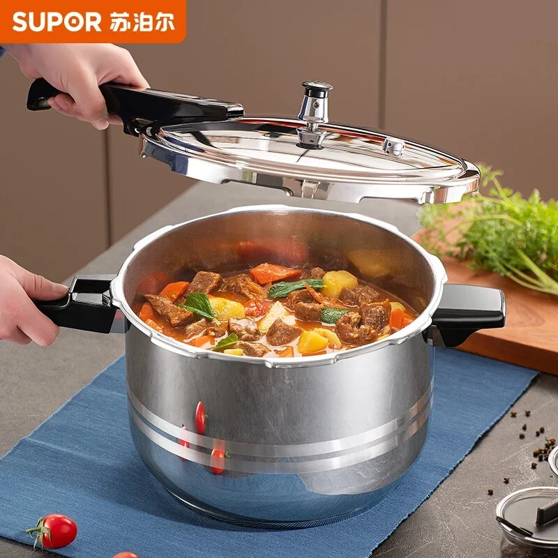 Supor 24cm Stainless Steel Pressure Cooker Home Gas Induction Cooker Universal 7L Large Capacity Explosion-proof Pressure Cooker