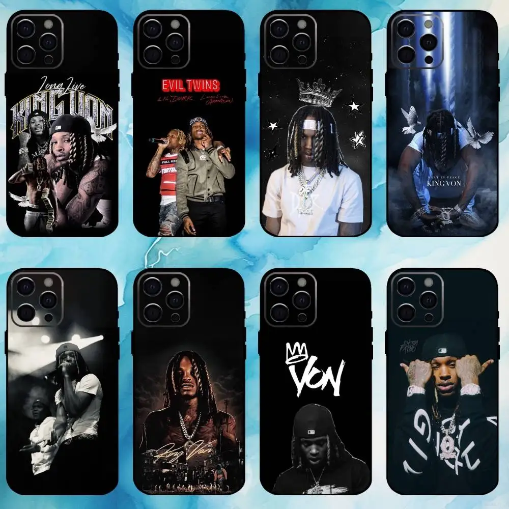 

Rapper K-King V-Von Phone Case For iPhone17,16,15,14,13,12,11 Plus,Pro Max Soft Black Cover