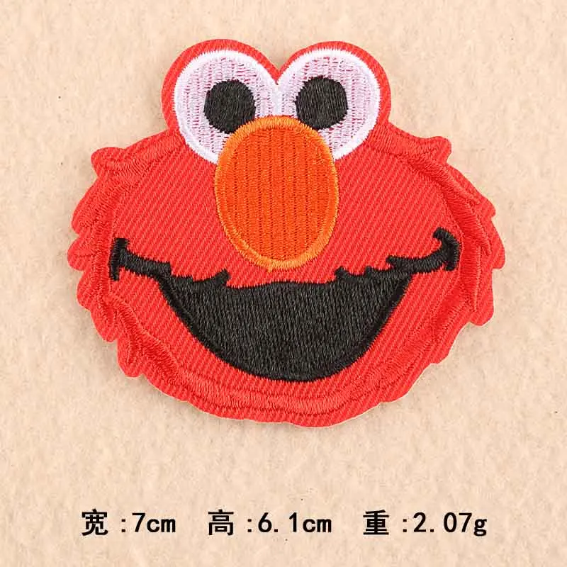 Parche de ropa de dibujos animados para niñas Street Elmo, parche bordado para planchar, ropa para niñas y niños