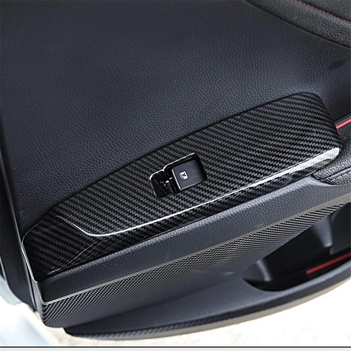 Janela interruptor porta tampa do painel de bloqueio, guarnição para Toyota Camry 9 °, 2024, 2025, fibra de carbono, acessórios