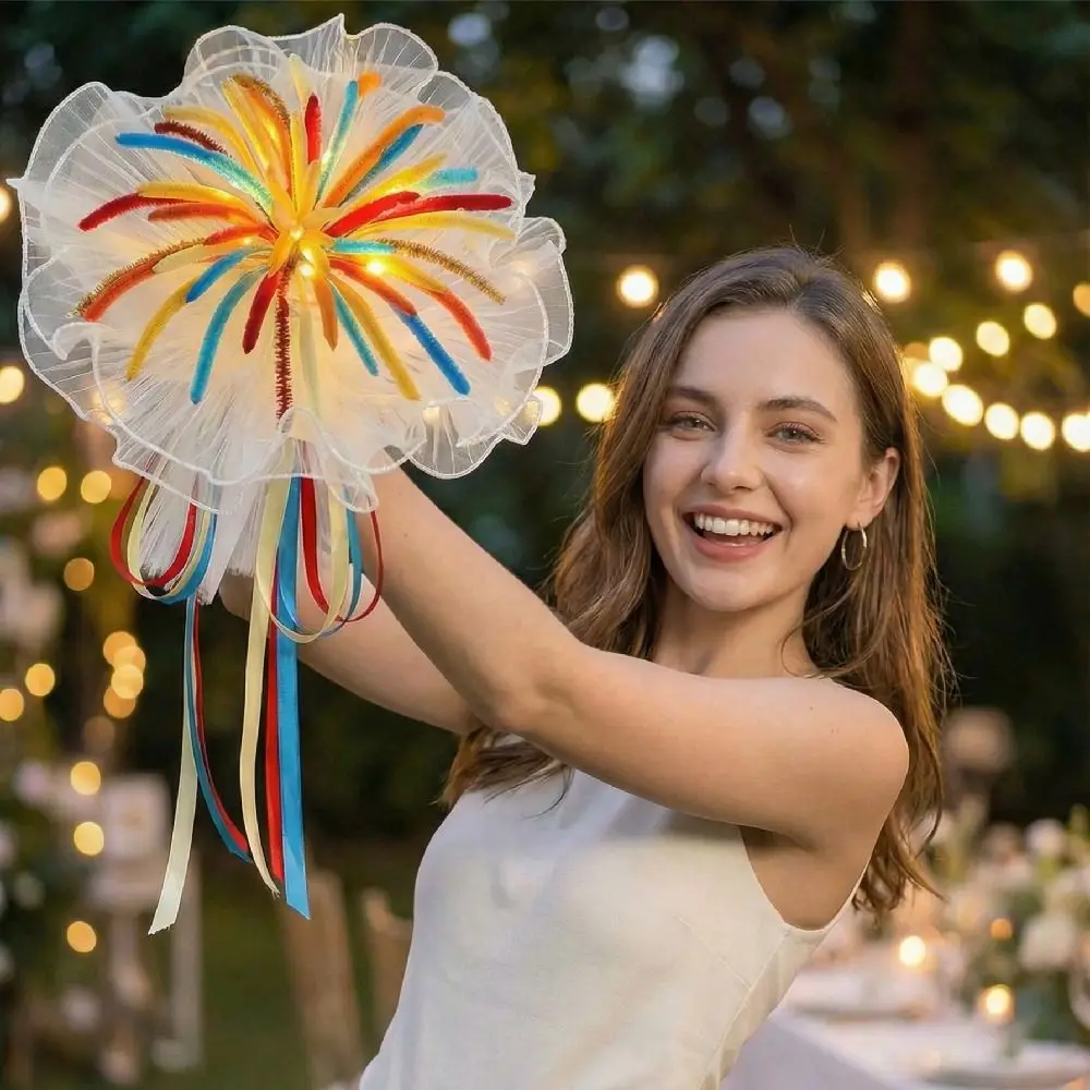 

Romantic Twist Stick Bouquets Material Kit Creative Bendable Stems LED Glow Bouquets Unfinished Colorful New Year Bouquets