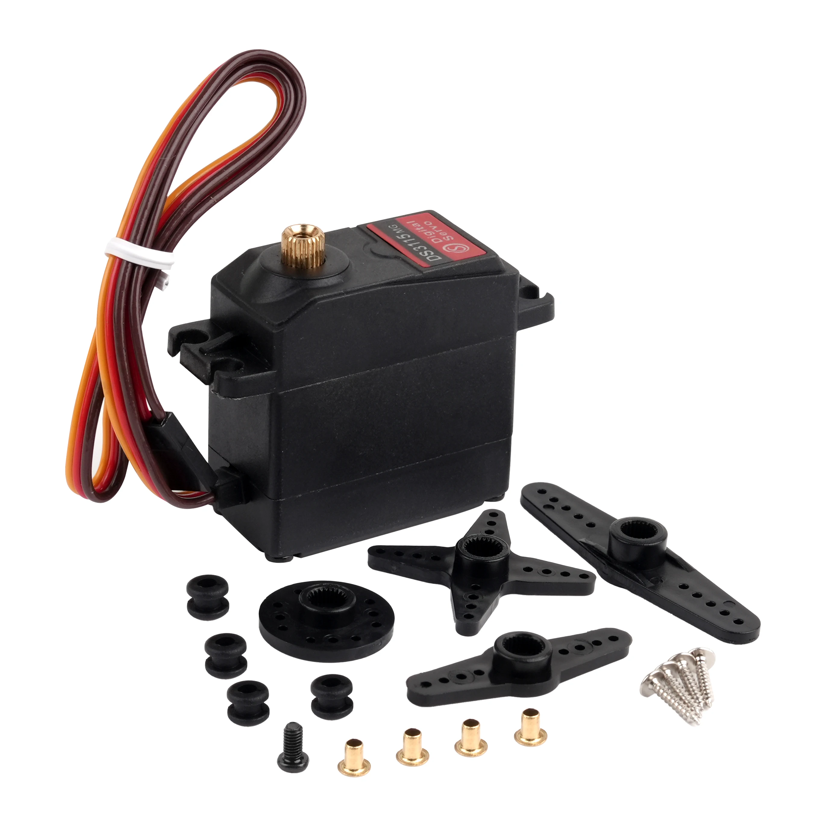 4pcs 15Kg 4.8-6.8V High Torque Digital Servo 180/270 Degree Angle Controlled Core Motor Steering for 1/8 1/10 RC Model Toys