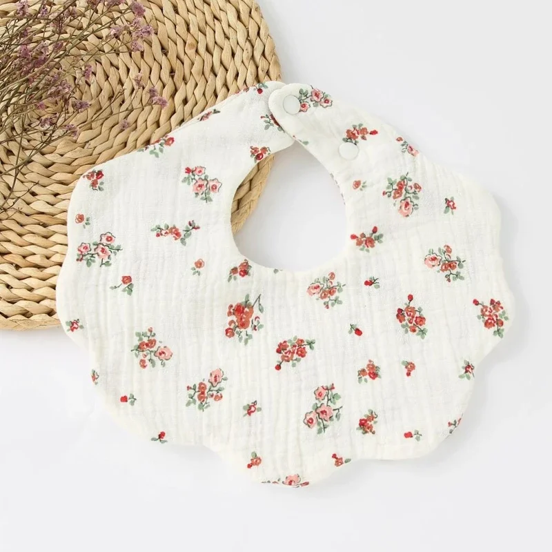 Baby Feeding Bib Bandana Burp Cloth Scarf Printed Soft Cotton Absorbent Saliva Towel Breathable Apron