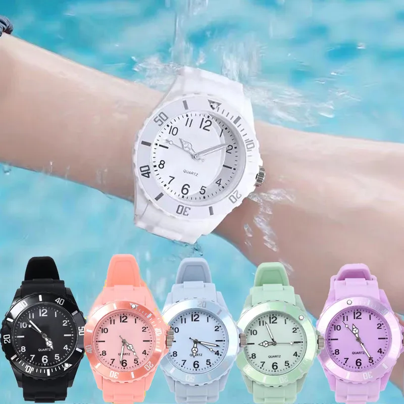 Kegllect Kids Life Waterproof Quartz Watch Children Silicone Strap Round Dial Candy Colour Watches Jam Tangan Budak Kanak
