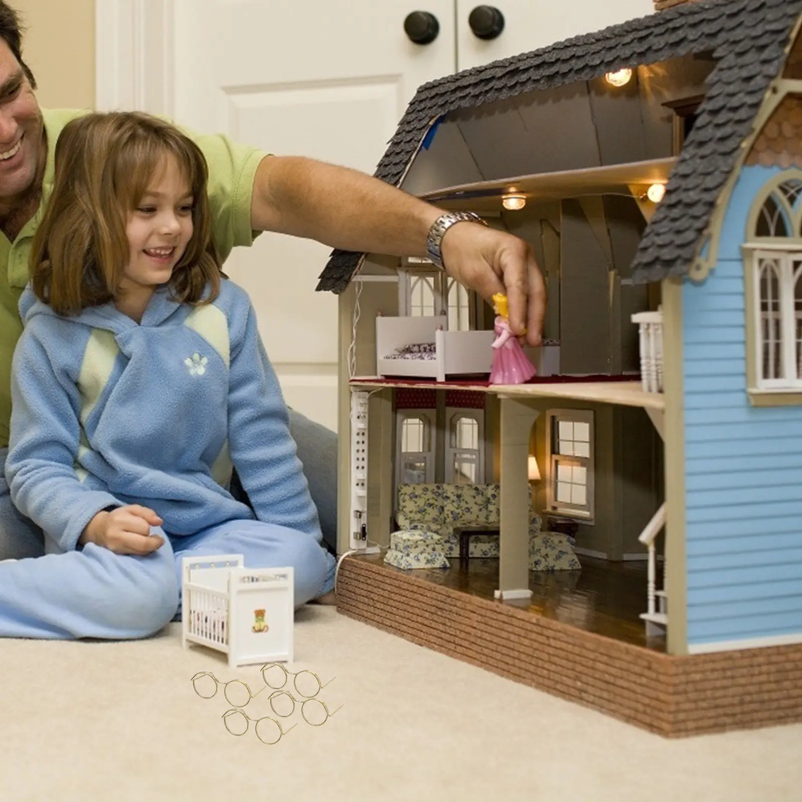 

50Pcs Miniature Eyeglasses Wire Rim Metal Frames Perfect for DIY Crafts Dollhouse Photo Props Creative Small Eyewear