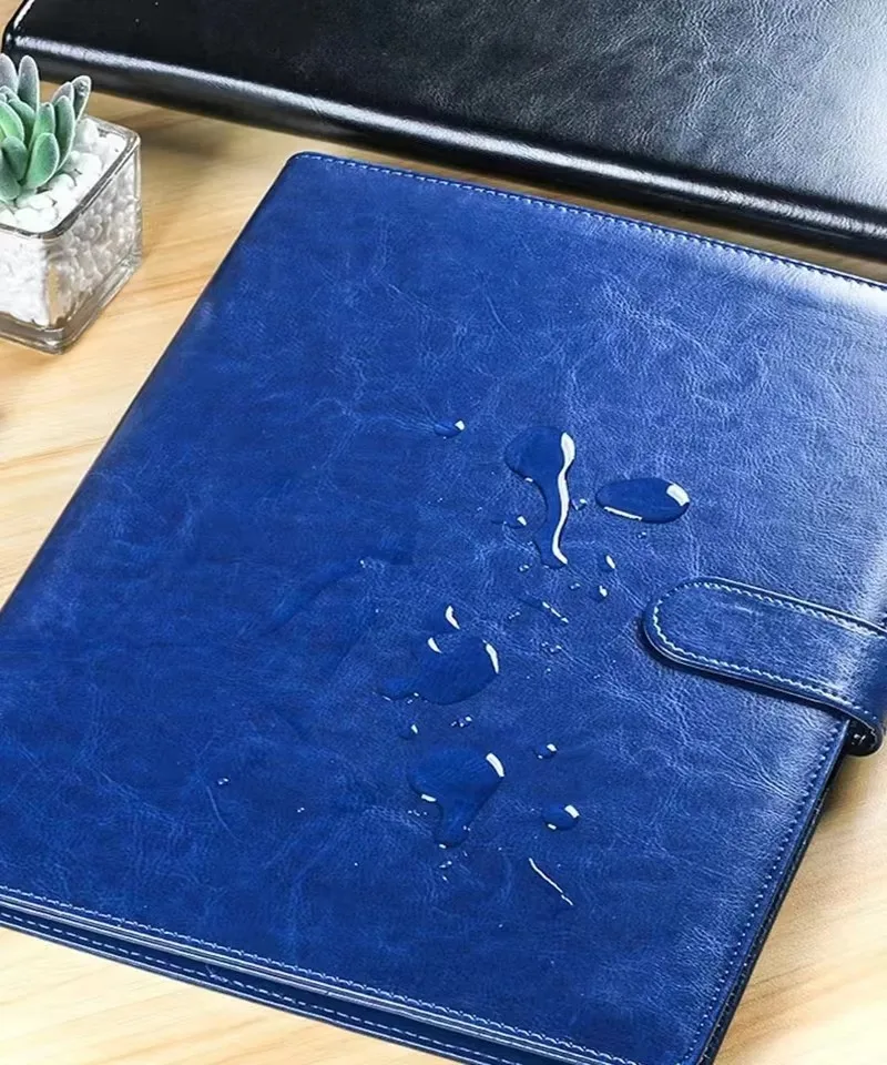 

Black A4 Leather Padfolio Portfolio File Folder Clipboard Clip Document Organizer Business Meeting Clamp Writing Pad for Office