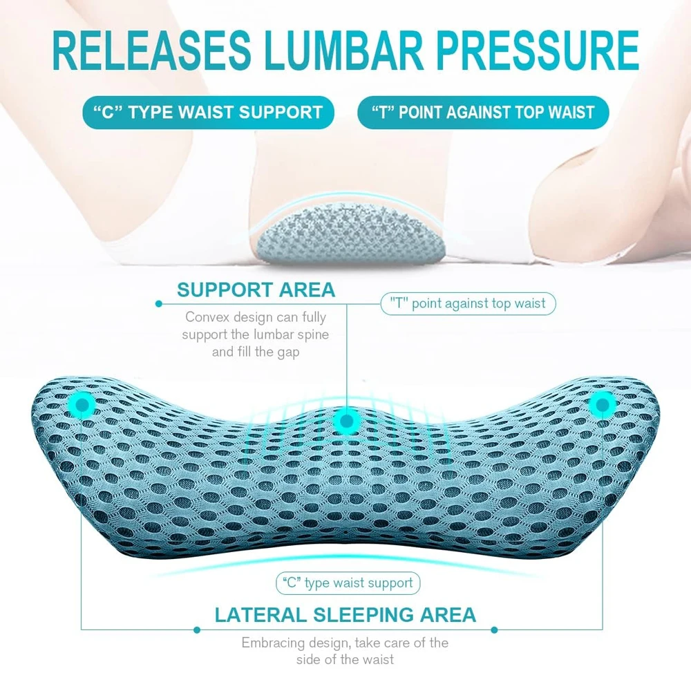 1pcs Breathable Memory Cushion Interior Accessories Bed Sleeping Pillow Car Seat Waist Pillow Lumbar Support Pillow Foam Car image 2
