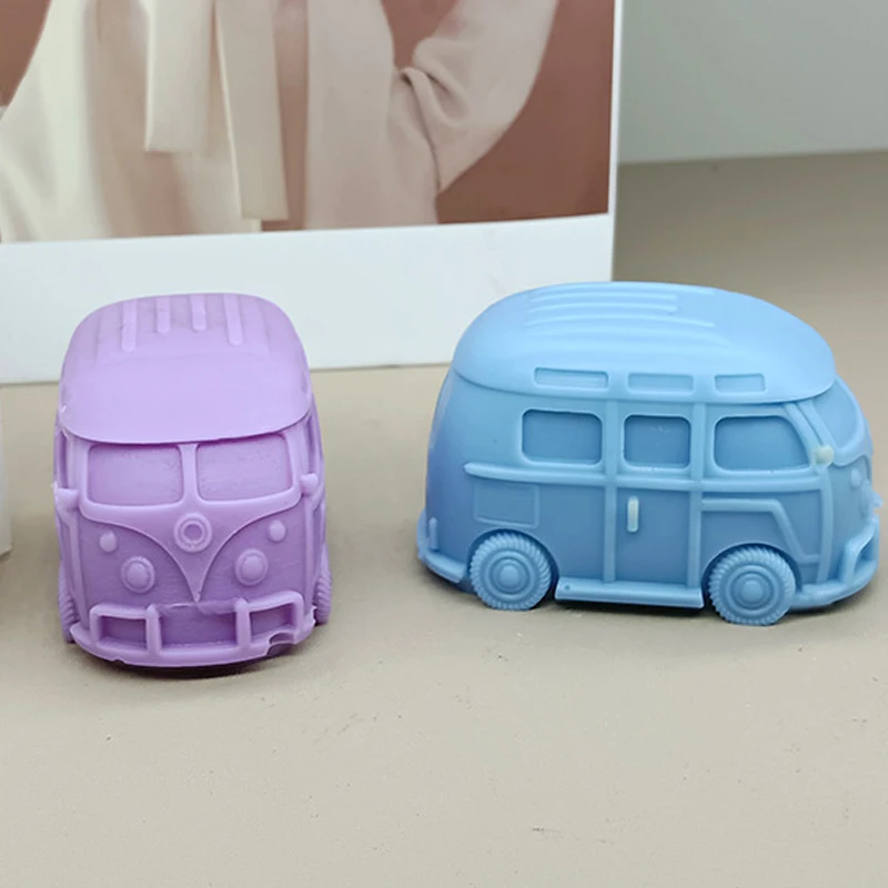 3D Bus Car Silicone Candle Molds DIY Car Aromatherapy Plaster Crafts Resin Mold Handmade Chocolate Cake Baking Tool Home Gift