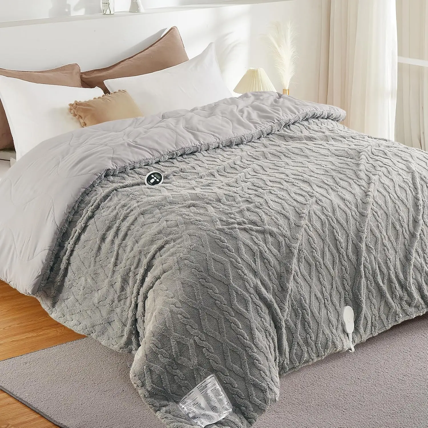 Queen Electric Heated Comforter Blanket – 2-Layer Thick, 6 Heat Settings, UL Certified, LCD Dual Controller
