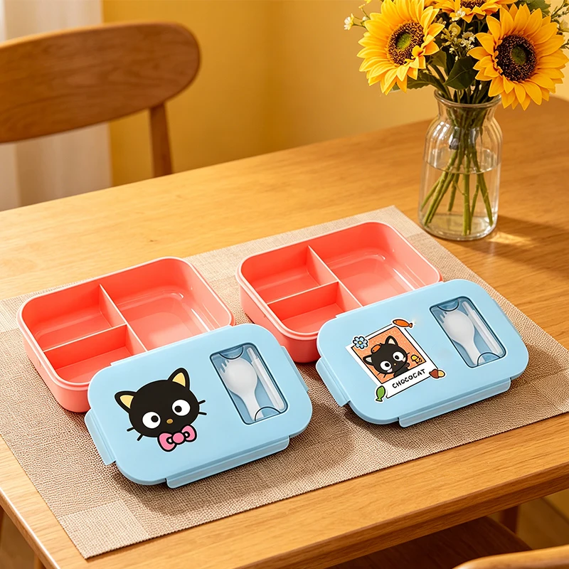

Ланч-бокс Chococat Sanrio для школьников, портативный контейнер для еды для мальчиков и девочек, подходит для разогрева в микроволновке, коробка для пикника, детский контейнер для еды