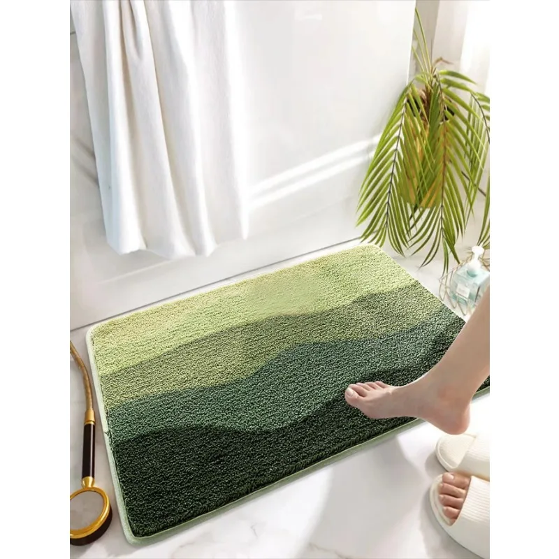 Color Block Door Mat Watercolor Soft Carpet Fouling and Foot Machine Washable and For Kitchen Supplies Living Room Laundry Decor