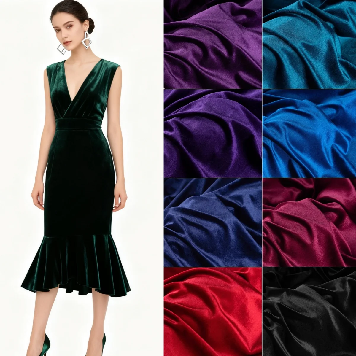 Autumn and winter soft single-sided velvet elastic fabric sewing pants, clothes, dresses, DIY sewing curtains tablecloths fabric