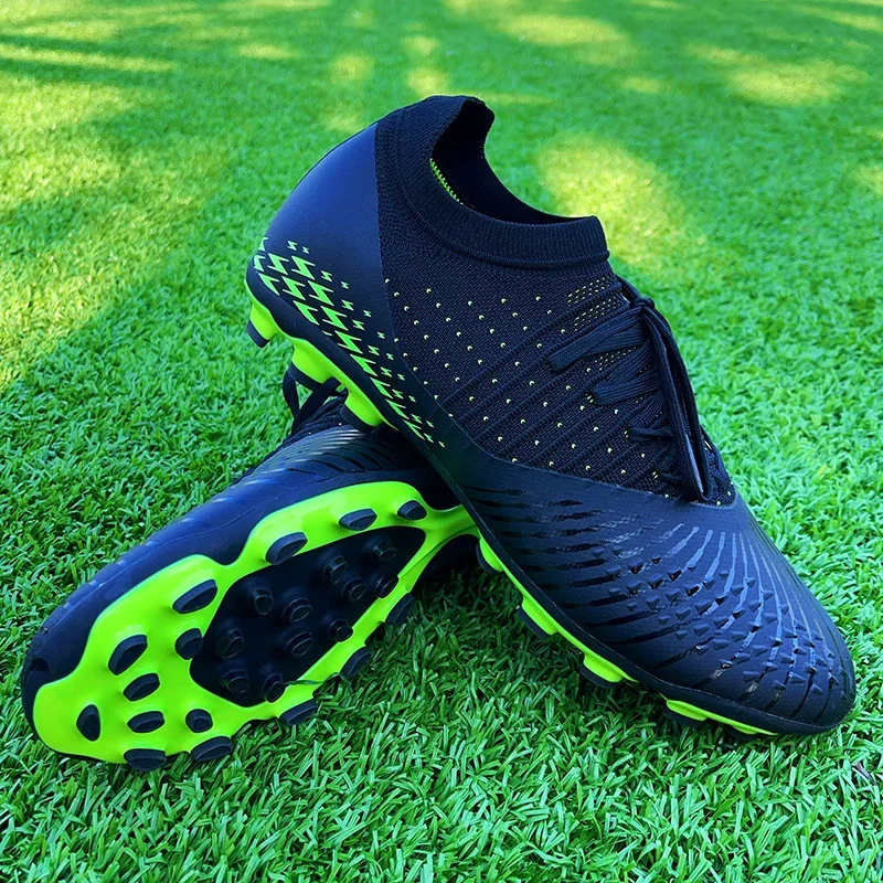 

Professional Soccer Shoes For Men Green Sport Shoes Unisex Outdoor Long Spike Football Shoe Couples Anti Slip Soccer Sock Boots