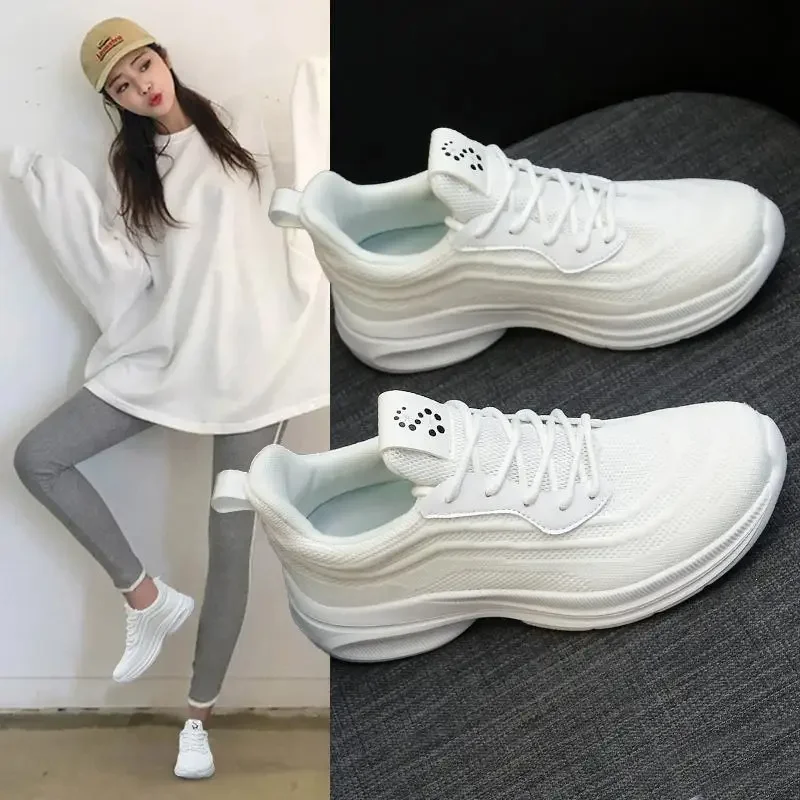 White Shoes for Women 2024 Summer New Casual Sports Shoes Versatile Flat Tenis for Students