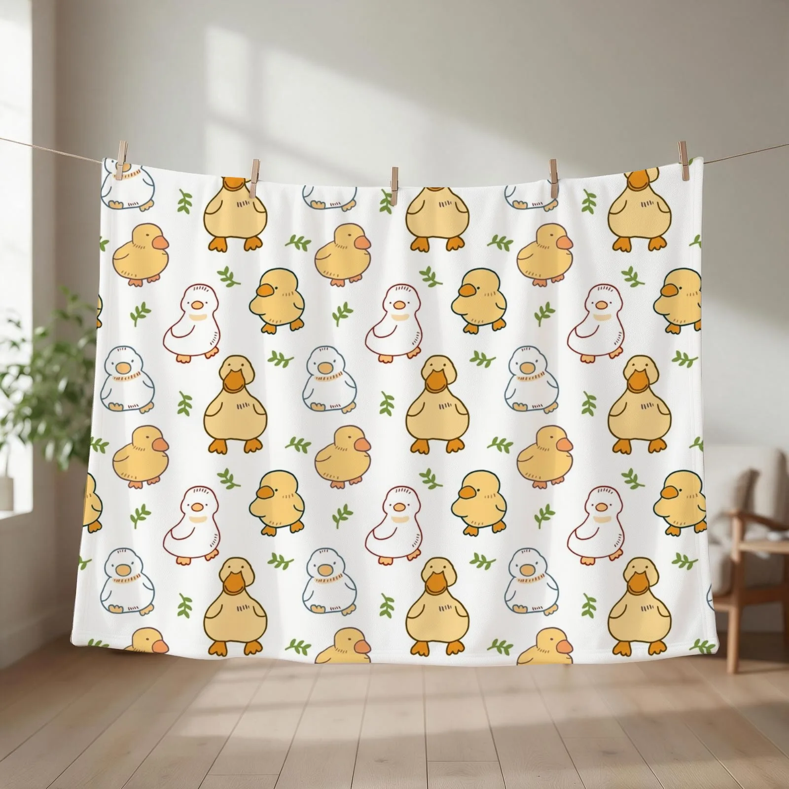 Ducklings Pattern Throw Blanket Plaid on the sofa Soft Big Warm Sofa Blankets