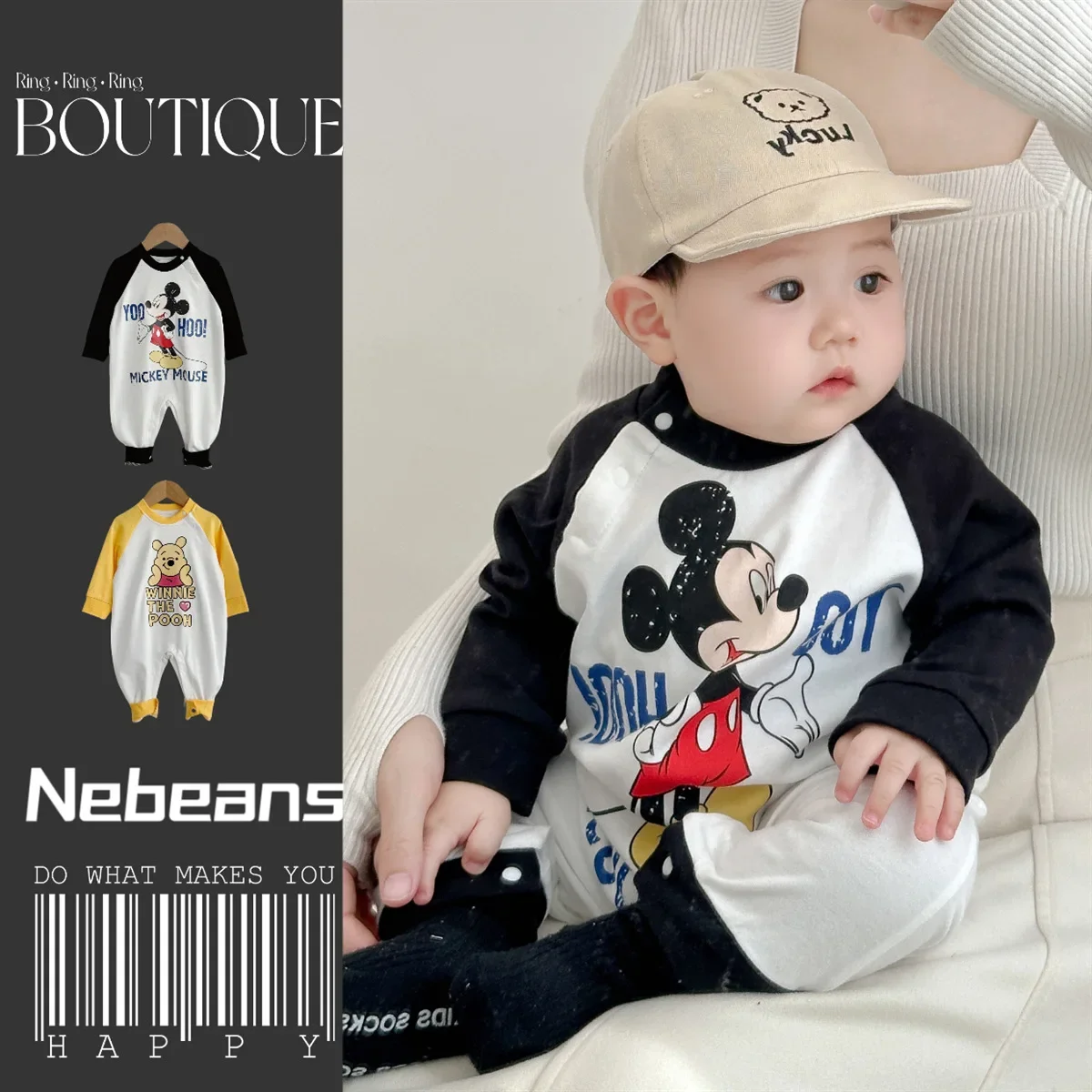 

Newborn Baby Clothes Long Sleeve Jumpsuit Cute Mickey Mouse Cotton Soft Spring Autumn Crawling Suit Cool Kids Ha Clothings Decor