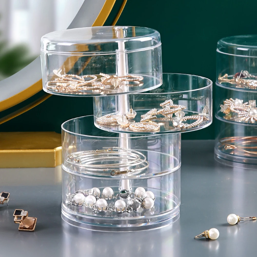 

2 Pcs Necklace Holder Three-Layer Jewelry Box Jewellery Tray Organiser Plastic Jewery Case