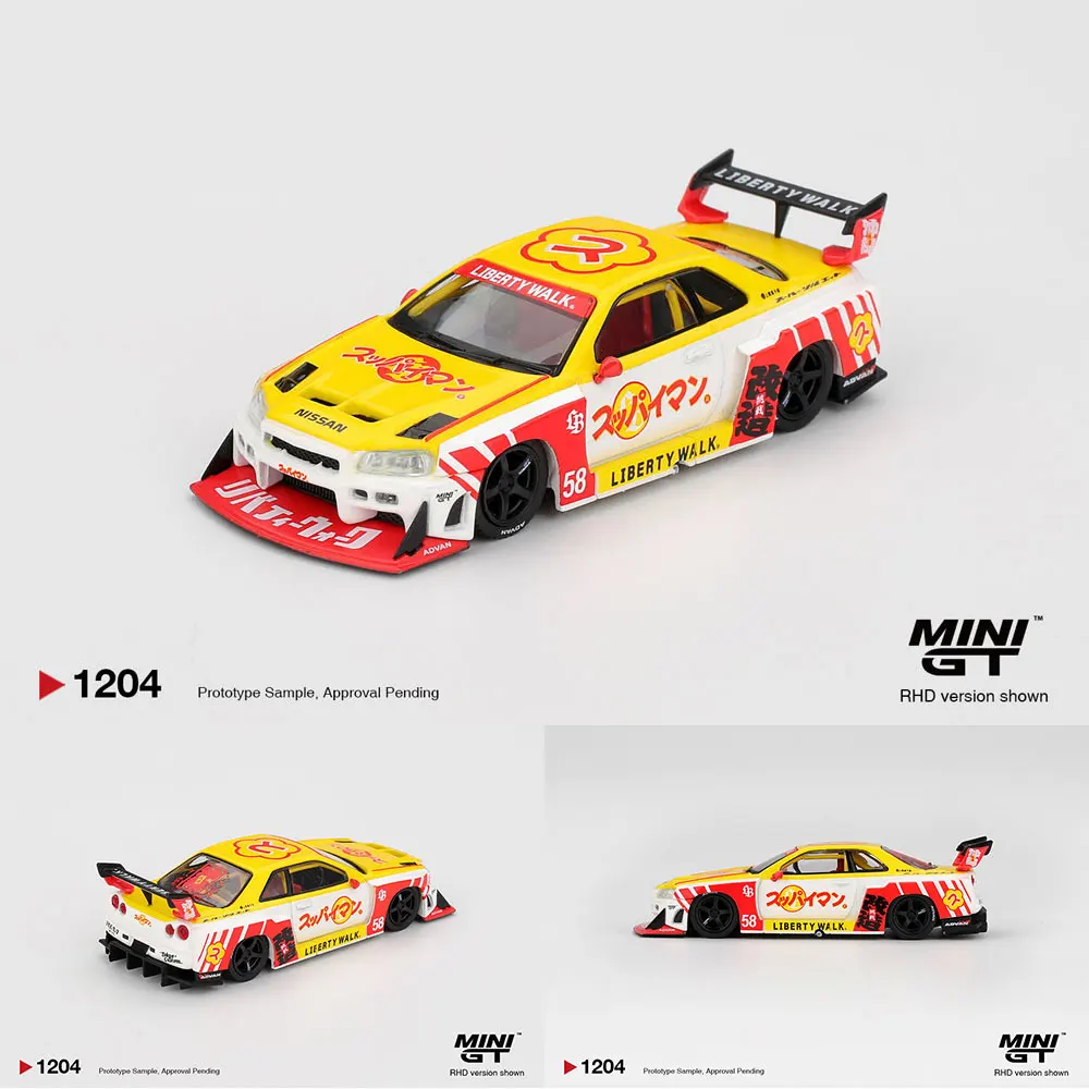 

Presale MINIGT 1/64 Nissan LB-ER34 Super Silhouette Diecast Model Car High Performance Model Gift for Boys Adults