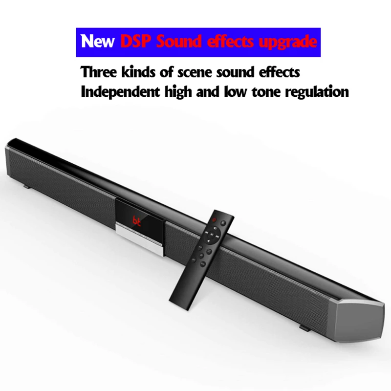 Sistema Home Theater Soundbar per TV Stereo Boombox con Subwoofer altoparlante Bluetooth senza fili sveglia telecomando Sound Box