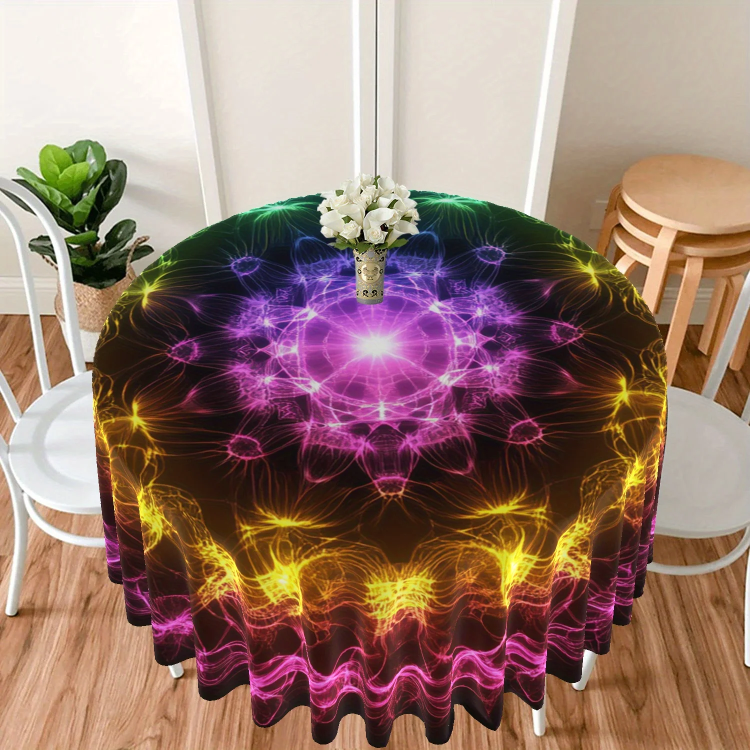 VIKAMA Dazzle Colour Energy Totem Tablecloth Waterproof Oilproof Scandinavian Style Restaurant Coffee Shop Home Decoration