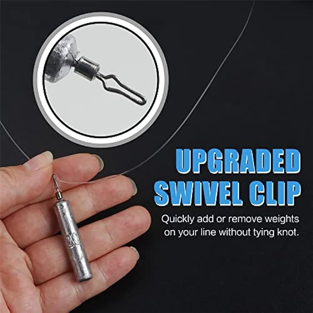 Drop Shot Fishing Weights Skinny Sinkers with Barrel Swivels Cylinder Pencil Weight Wacky rigs for Trout Bass Fishing Tackle