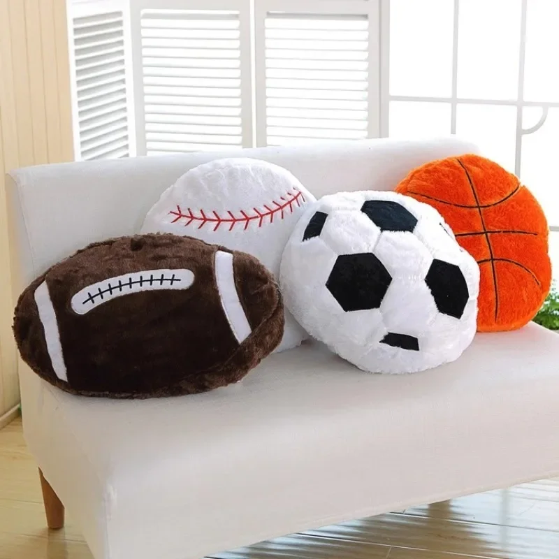 Ins Soft peluche cuscini sportivi cuscino per soggiorno decorazioni per la casa, cuscino del sedile a forma di calcio/basket/cuscino per lo schienale