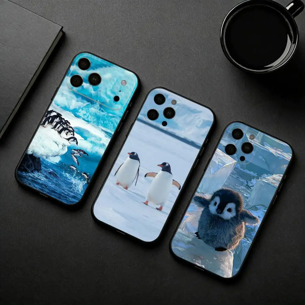 

Animal P-Pingu Penguin Phone Case For iPhone 17pro,16,15,14,13,12,11 Plus,Pro Max,XS,Soft Silicone Black Cover
