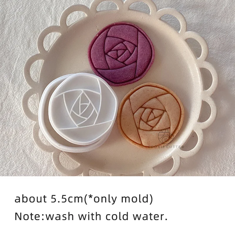 Mother's Day Cookie Mold Rose Flower I Love Mother English Frosting Cookie Embosser Mold Baking Fondant Biscuit Cutting Mould