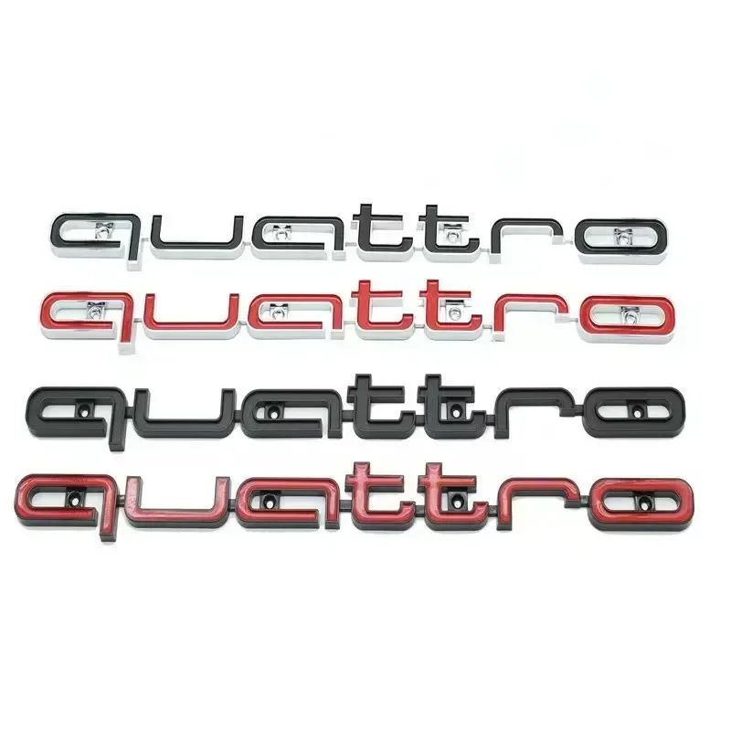 3D ABS Quattro emblem Car Front Grille Badge for Audi Quattro A3 A4 A5 A6 A6L A7 A8 Q3 Q5 S3 S4 S5 RS3 RS4 RS6 Badge Accessories