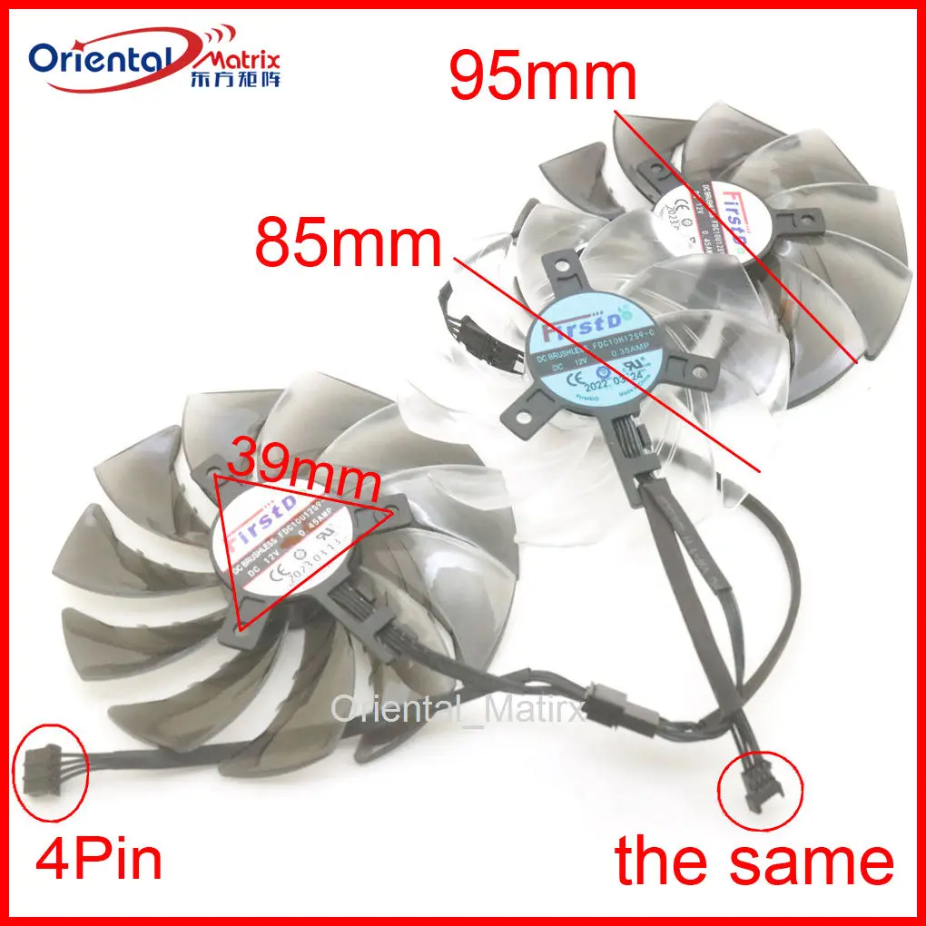 

FDC10U12S9-C FDC10H12S9-C 95mm 85mm DC12V 0.45A 0.35A For ASROCK RX 6800XT TaiChi Graphics Card Cooling Fan
