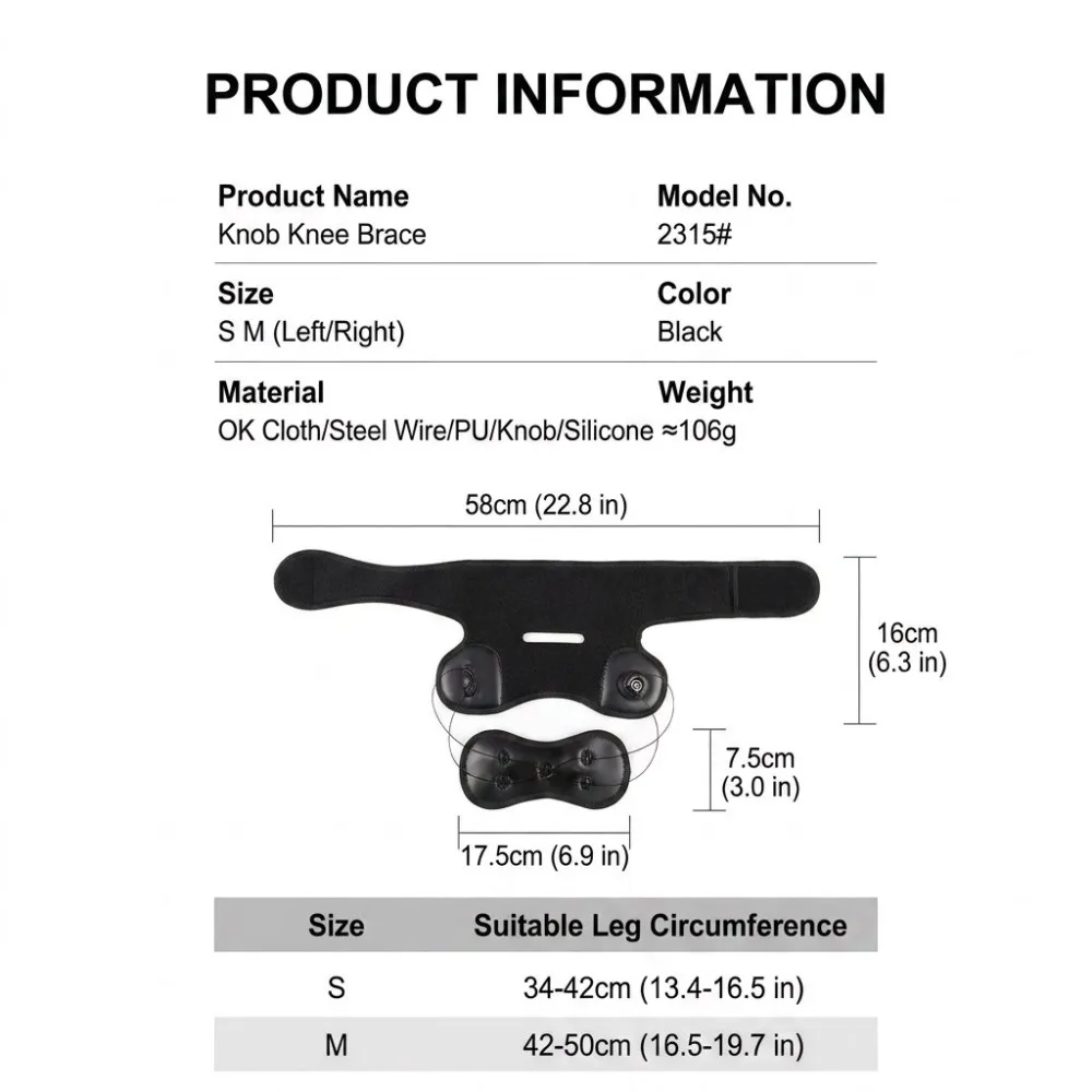 1PCS Adjustable Patella Knee Brace Stabilizer Suitable for Women & Men, Patella Band for Jumpers Knee, for Basketball, Hiking