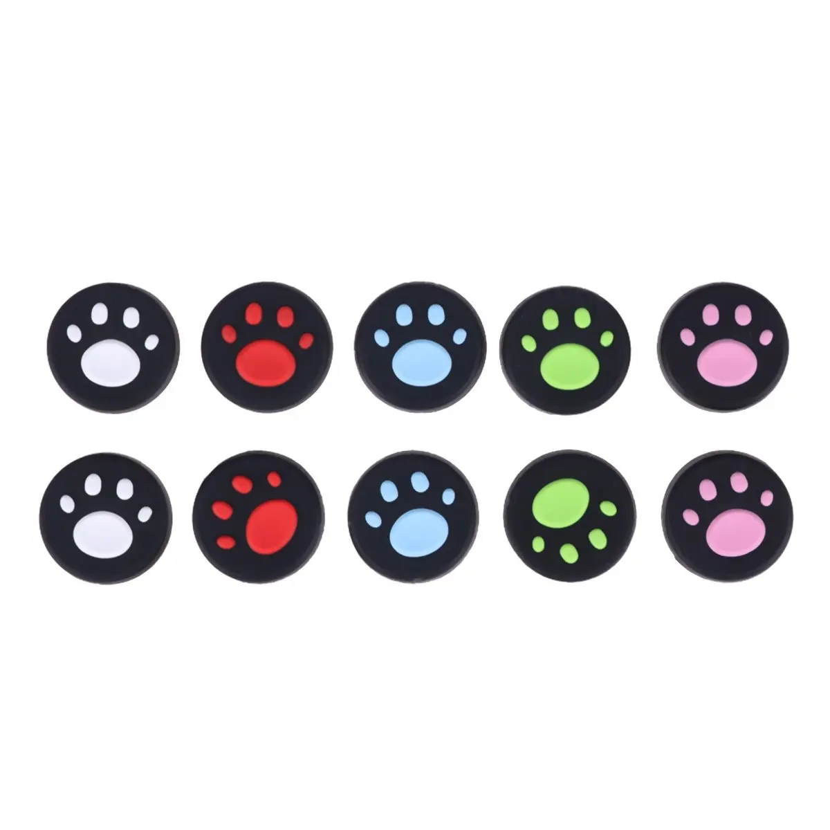 10Pcs Cat Paw Claw Silicone Rocker Protective Sleeve Non-Slip Grip Cover Enhanced Analogue Stick Feel Gaming Controller