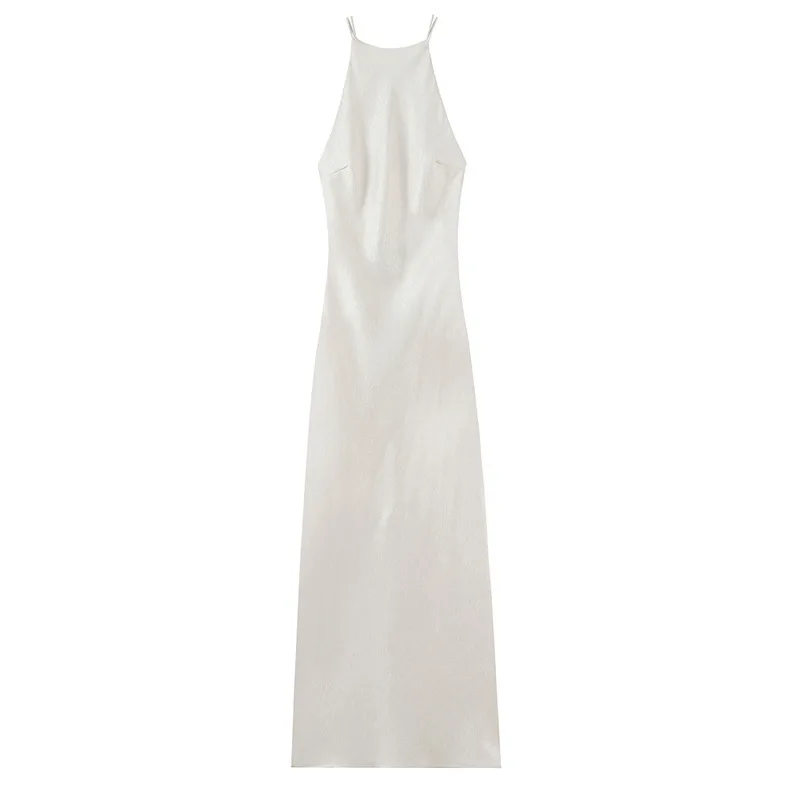 فستان متوسط الطول مصنوع من الحرير والساتان على الموضة للسيدات الأوروبية والأمريكية #1