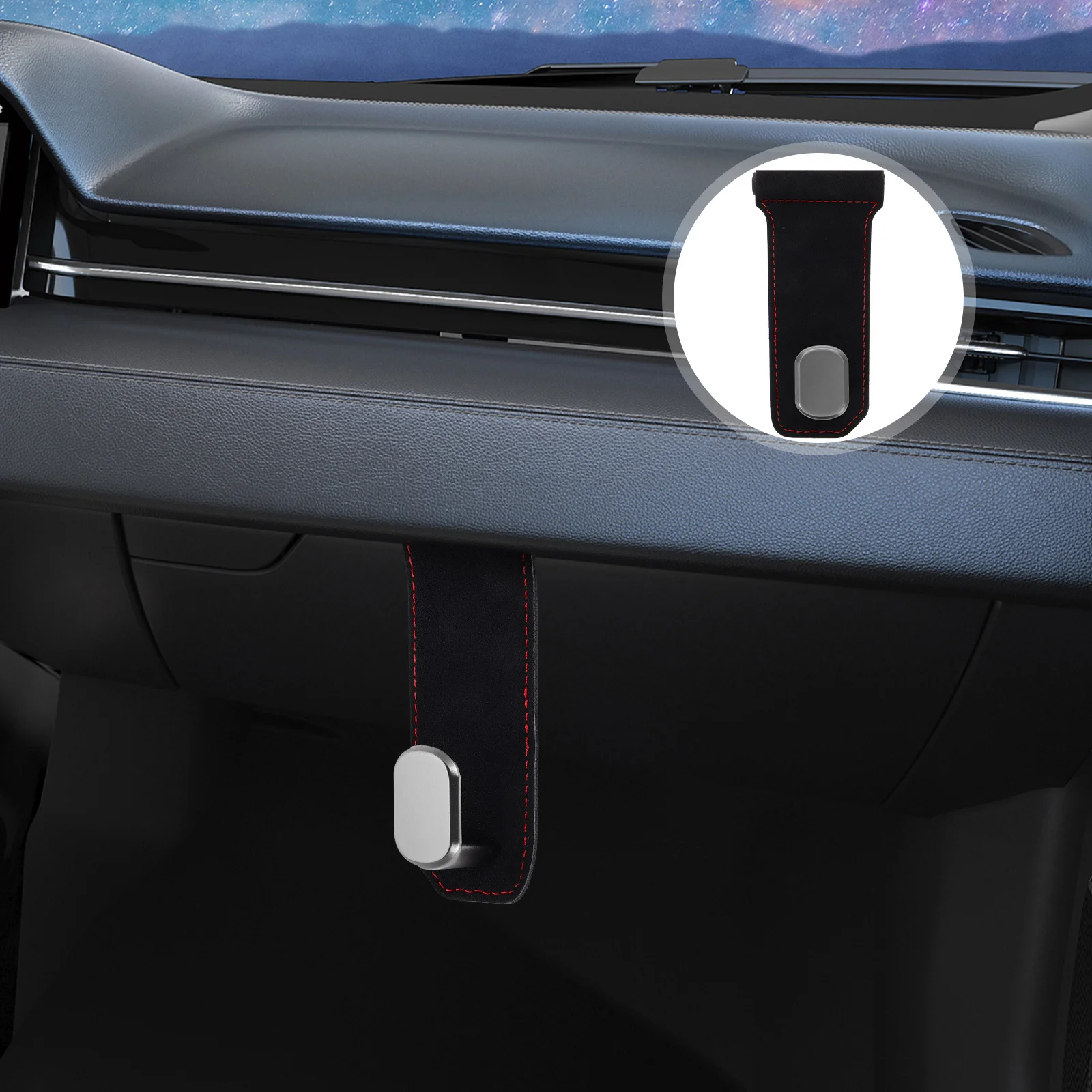 

Car Purse Hook Metal Suede Finish Organizer for Headrest Seat Back Storage Easy Install No Tools Required Multifunctional Bag