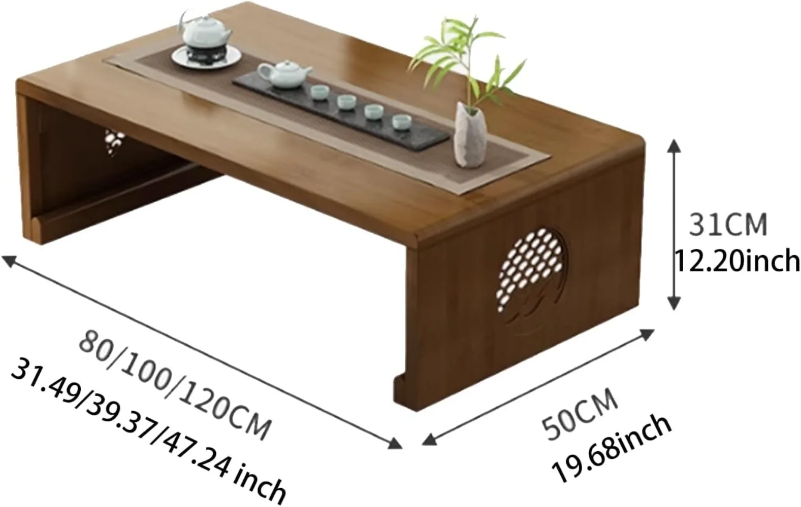 Japanese Folding Coffee Foldable Floor Table Low Table for Living Room,Dining Room,Tea,Tatami