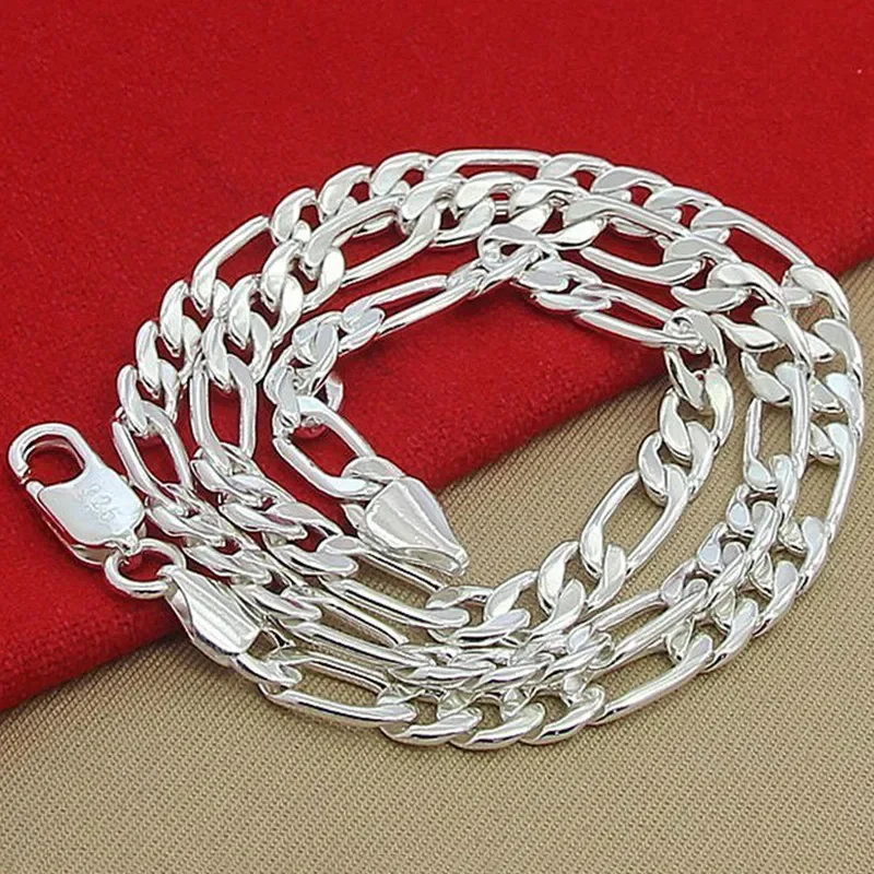 Massive 925 Sterling Silber Halskette für Herren Klassische 12mm Kubanische Kette 18-30 Zoll Charm Hochwertige Modeschmuck Hochzeit – Detail 4