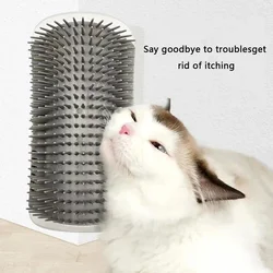 Cat Corner Brush Comb Massager for Cat Arch Plastic Scratcher Remove Hair Comb Grooming with Catnip Cat Self Cleaning Supply